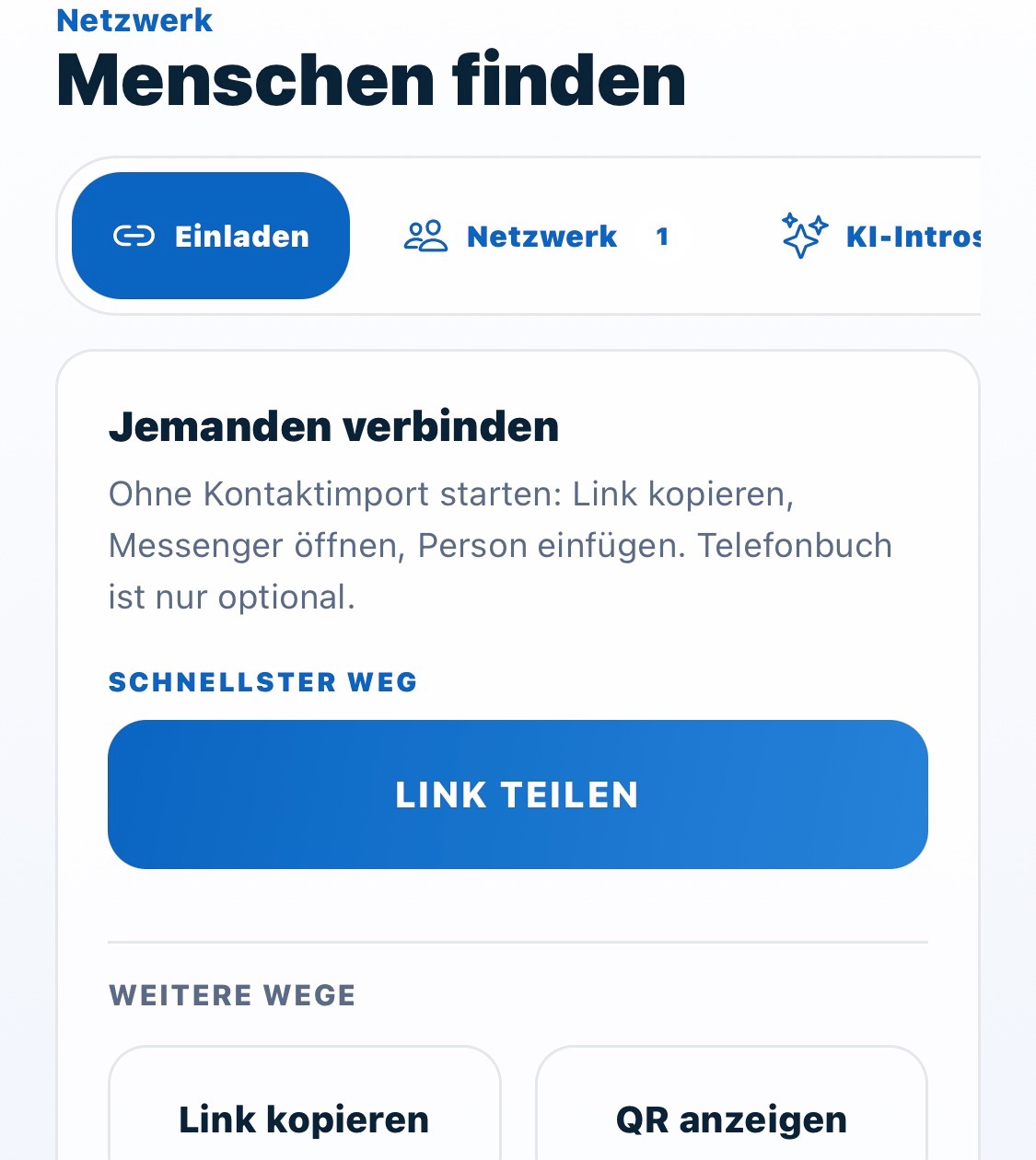 Netzwerk-Screen im Campus-Modus