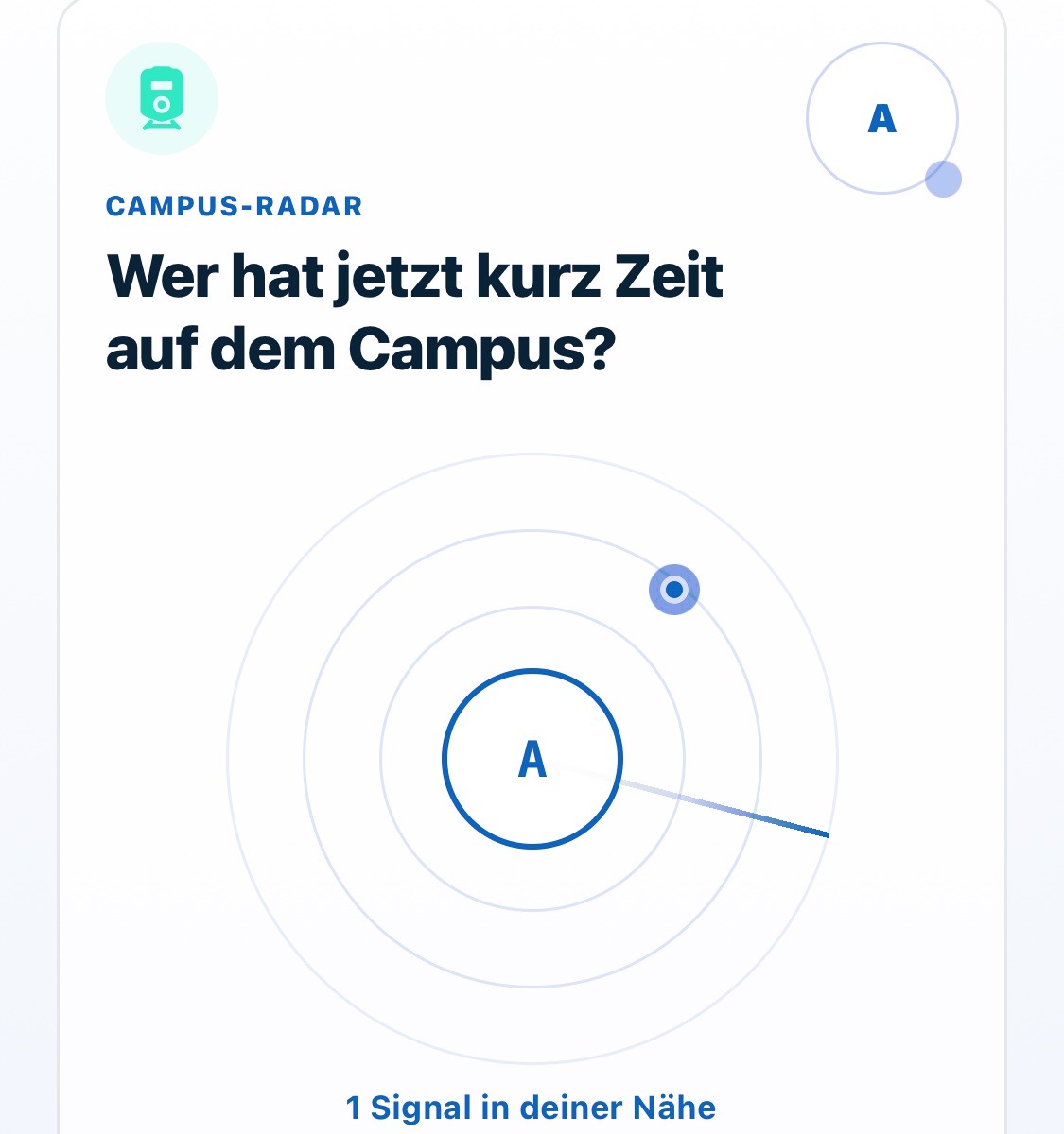 Campus-Radar mit Signal in der Nähe